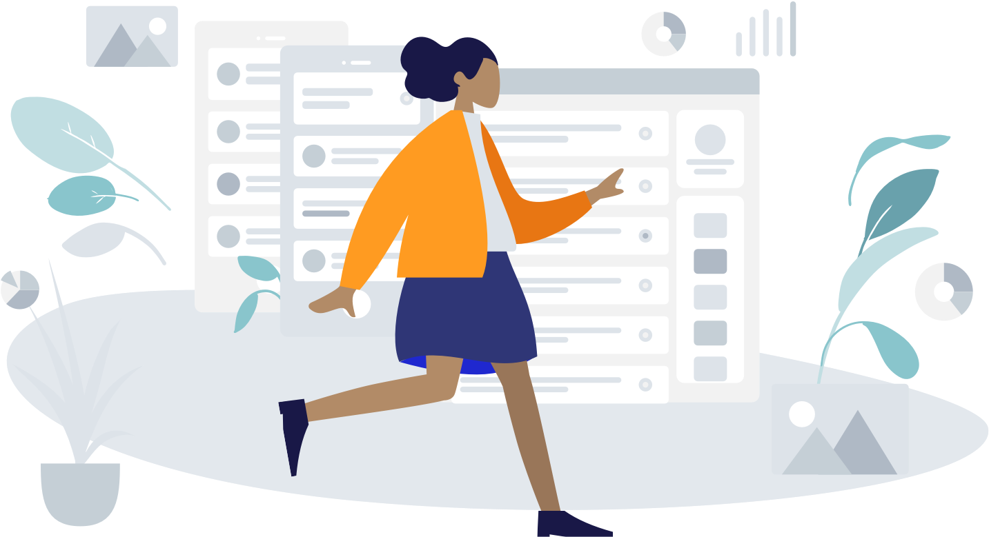 Digital project management illustration PNG image with a transparent background, free high-resolution download