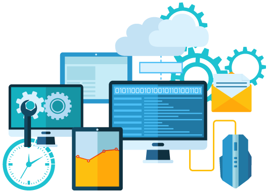 Digital Technology Integration Concept PNG with transparent background