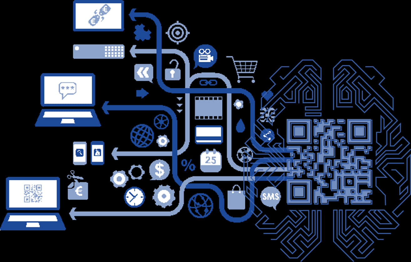 Digital Technology Integration Concept 1314x837 PNG image with a transparent background, free high-resolution download