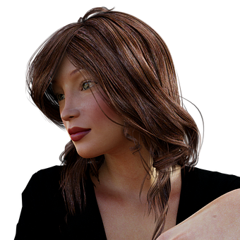Digital Woman Portrait3 D Rendering PNG with transparent background