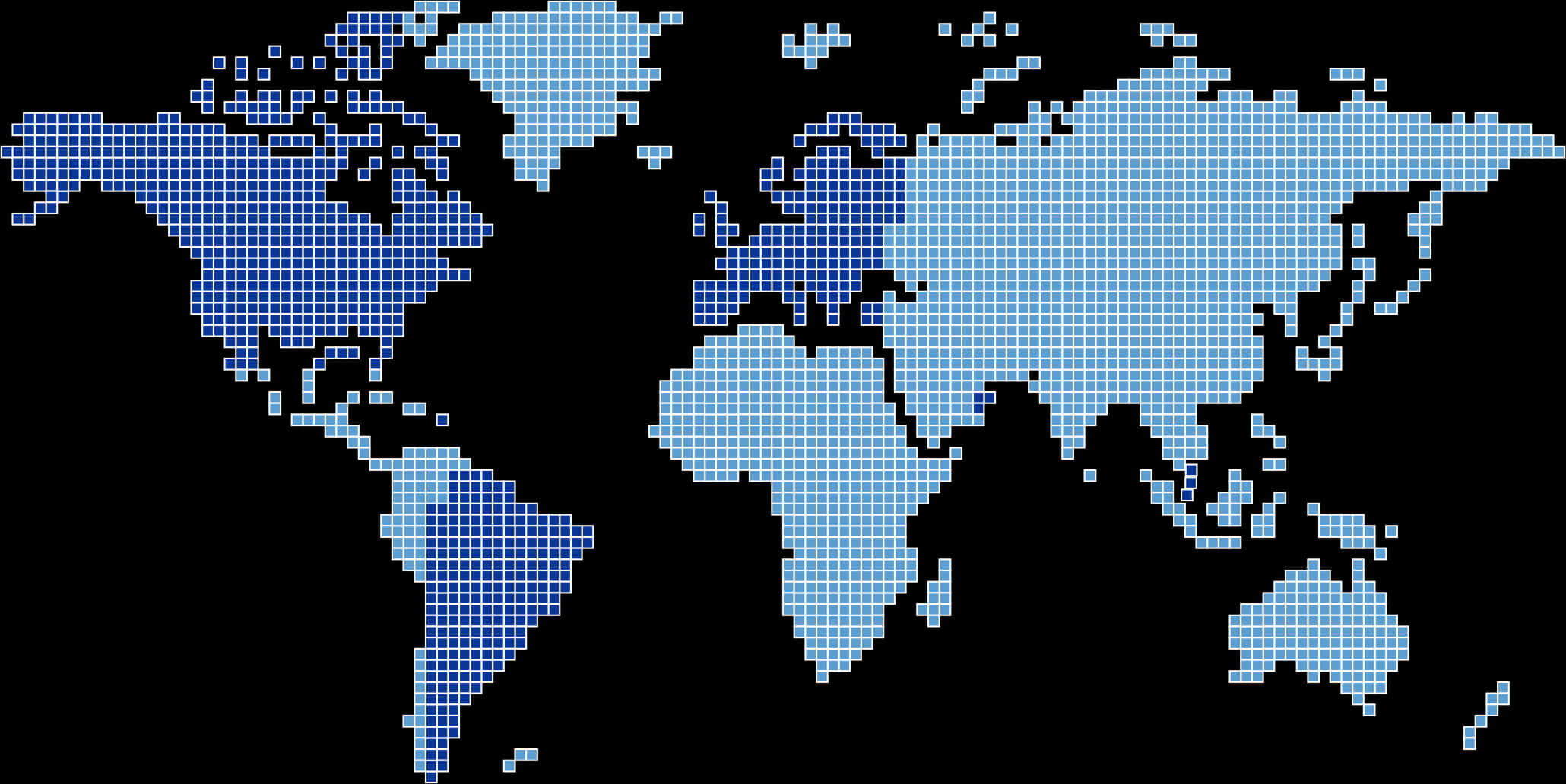 Digital World Map Pixel Art