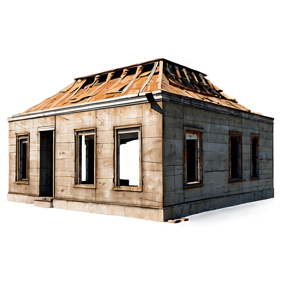 Dilapidated Building Scene PNG 06212024 PNG image with a transparent background, free high-resolution download