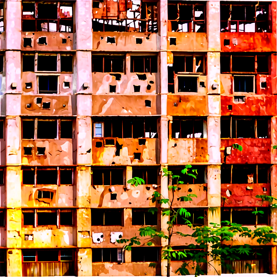Dilapidated Building Scene PNG 1 PNG image with a transparent background, free high-resolution download