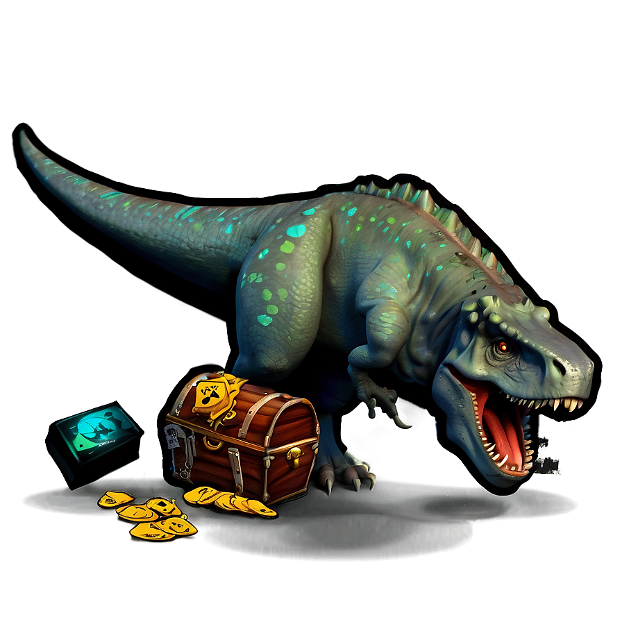 Dino And Pirate Treasure Png Rjl71