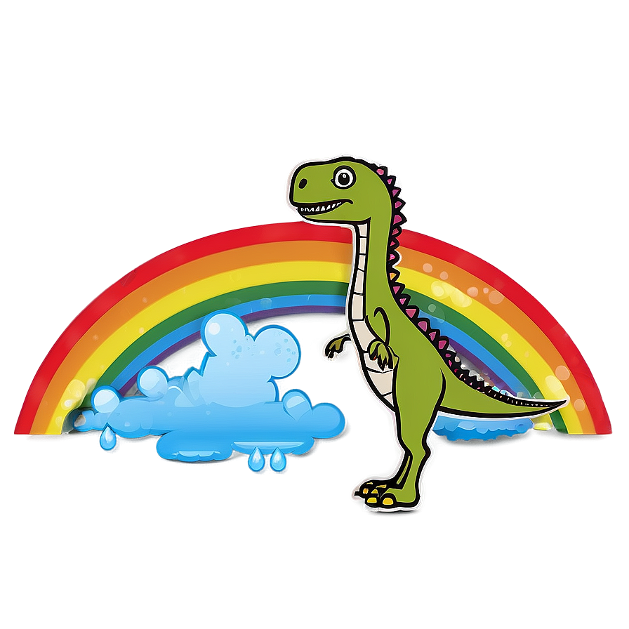 Dino And Rainbow Png Wfd