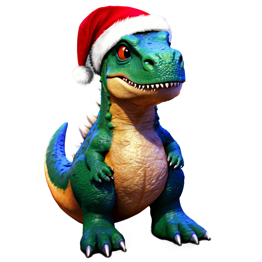 Dino In Santa Hat Png 06122024