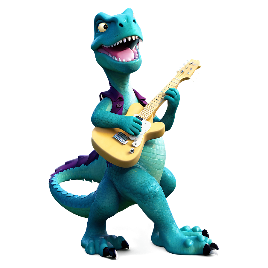 Dino Playing Guitar Png 06122024