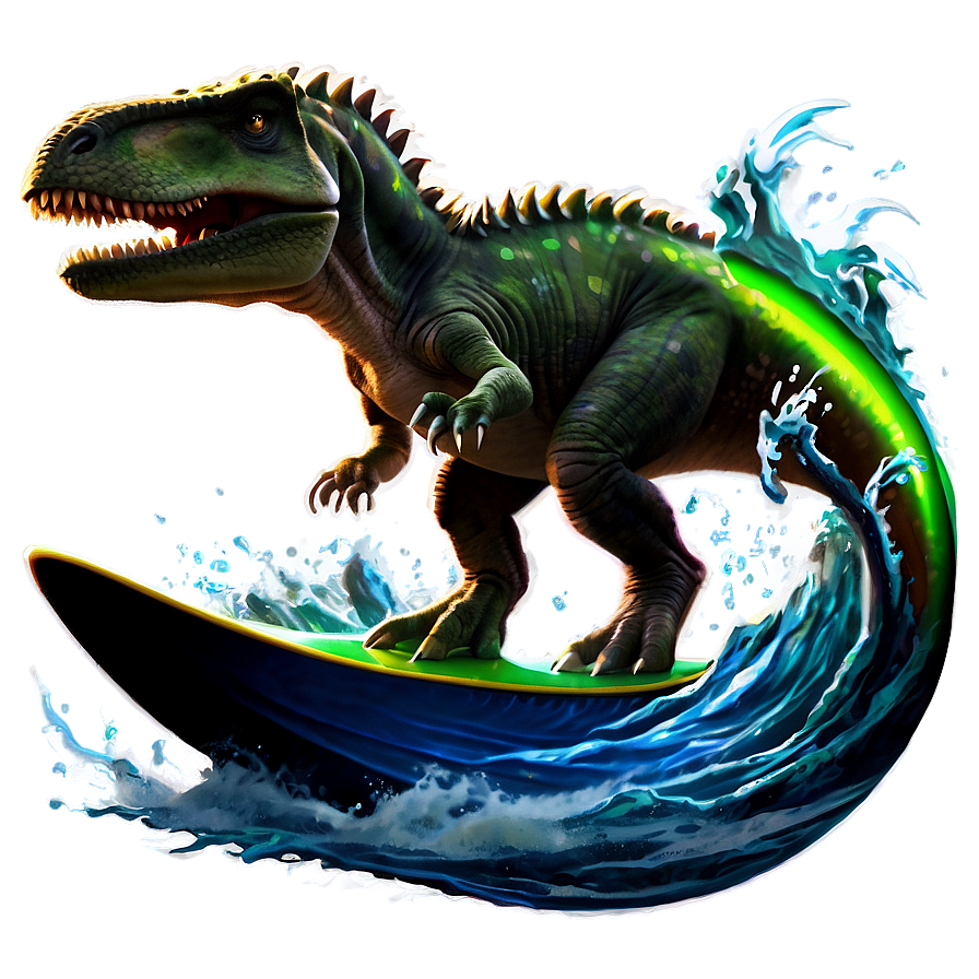 Dino Surfer Wave Png 14