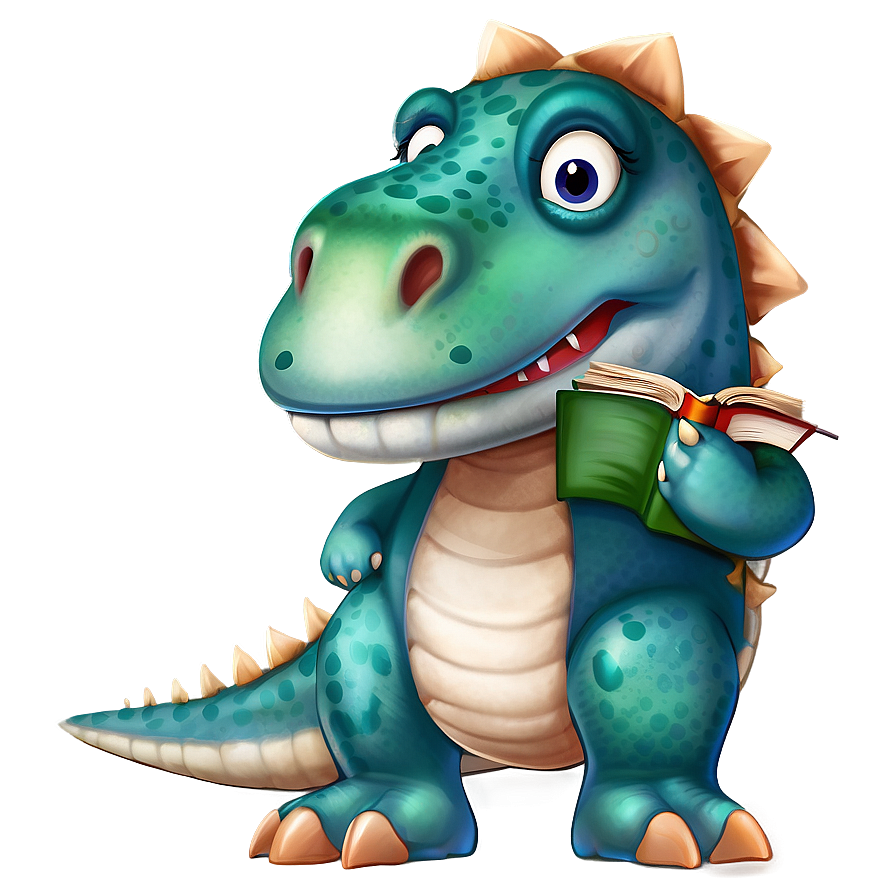 Dino With Book Png 26