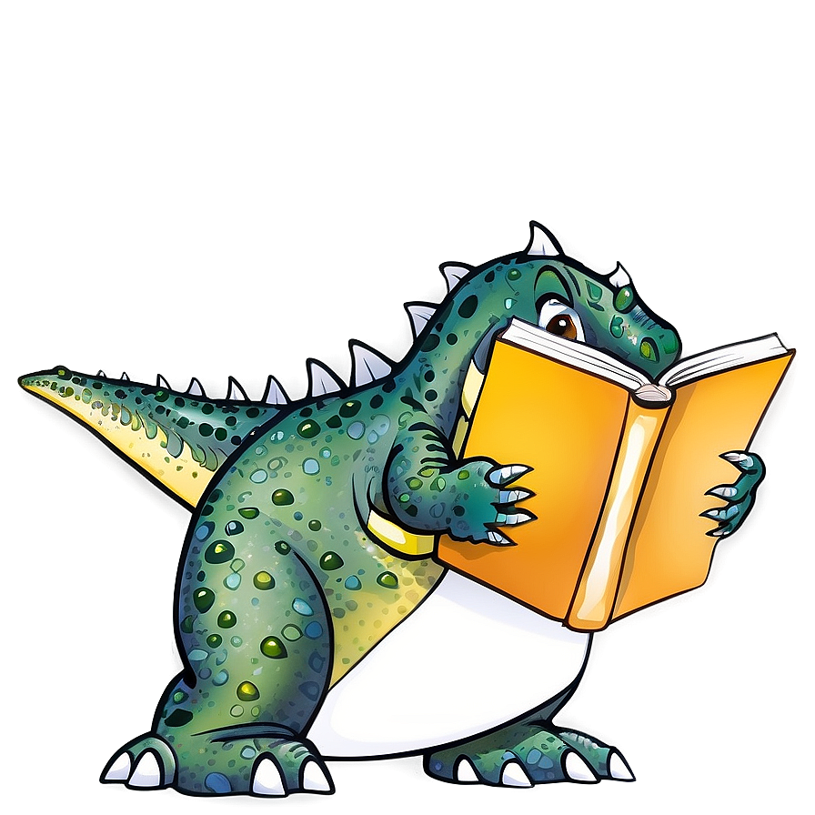 Dino With Book Png 55