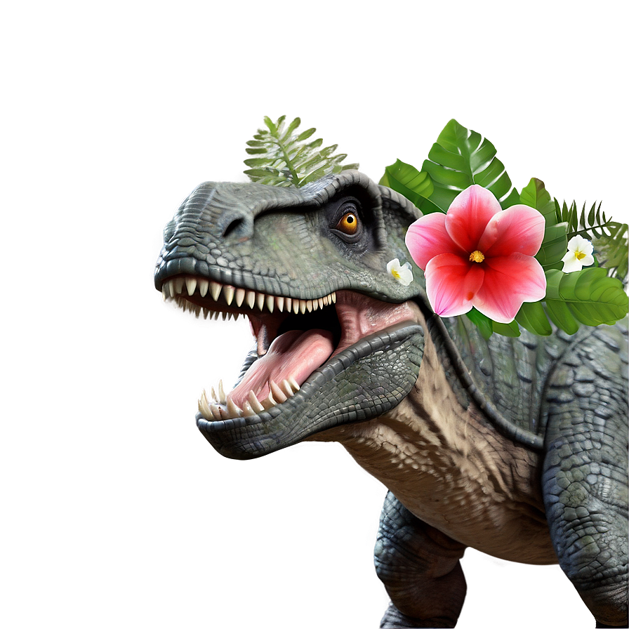 Dino With Flowers Png 75