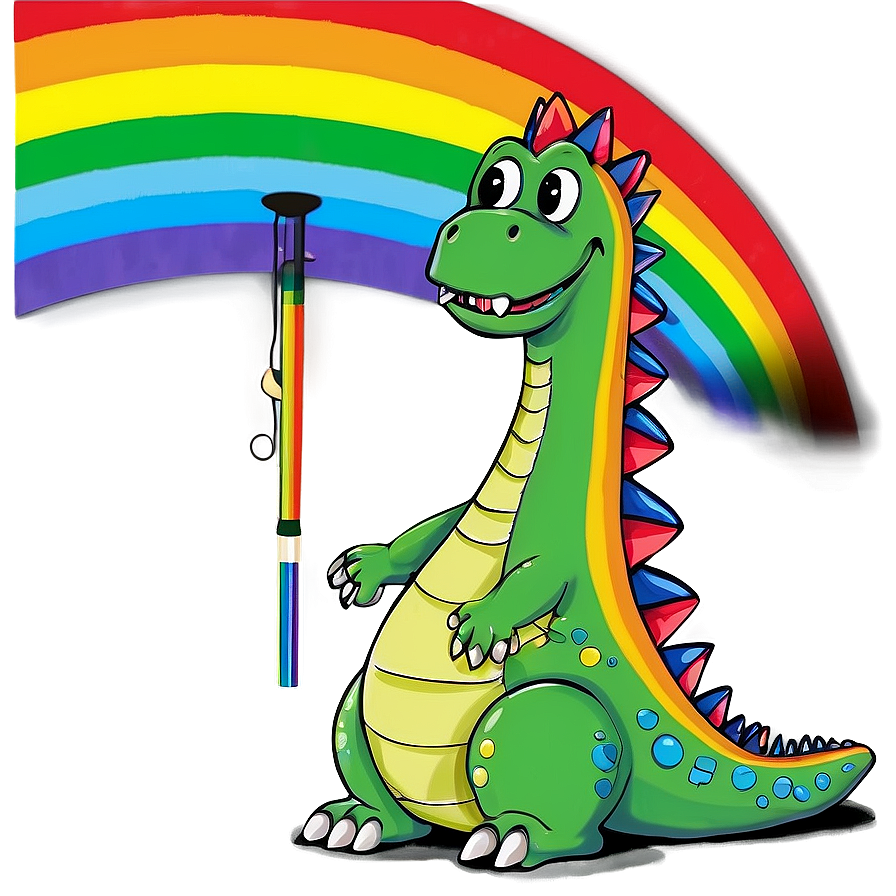 Dinosaur And Rainbow Png Drq97