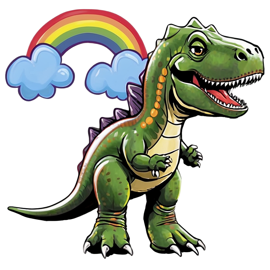 Dinosaur And Rainbow Png Rnw51