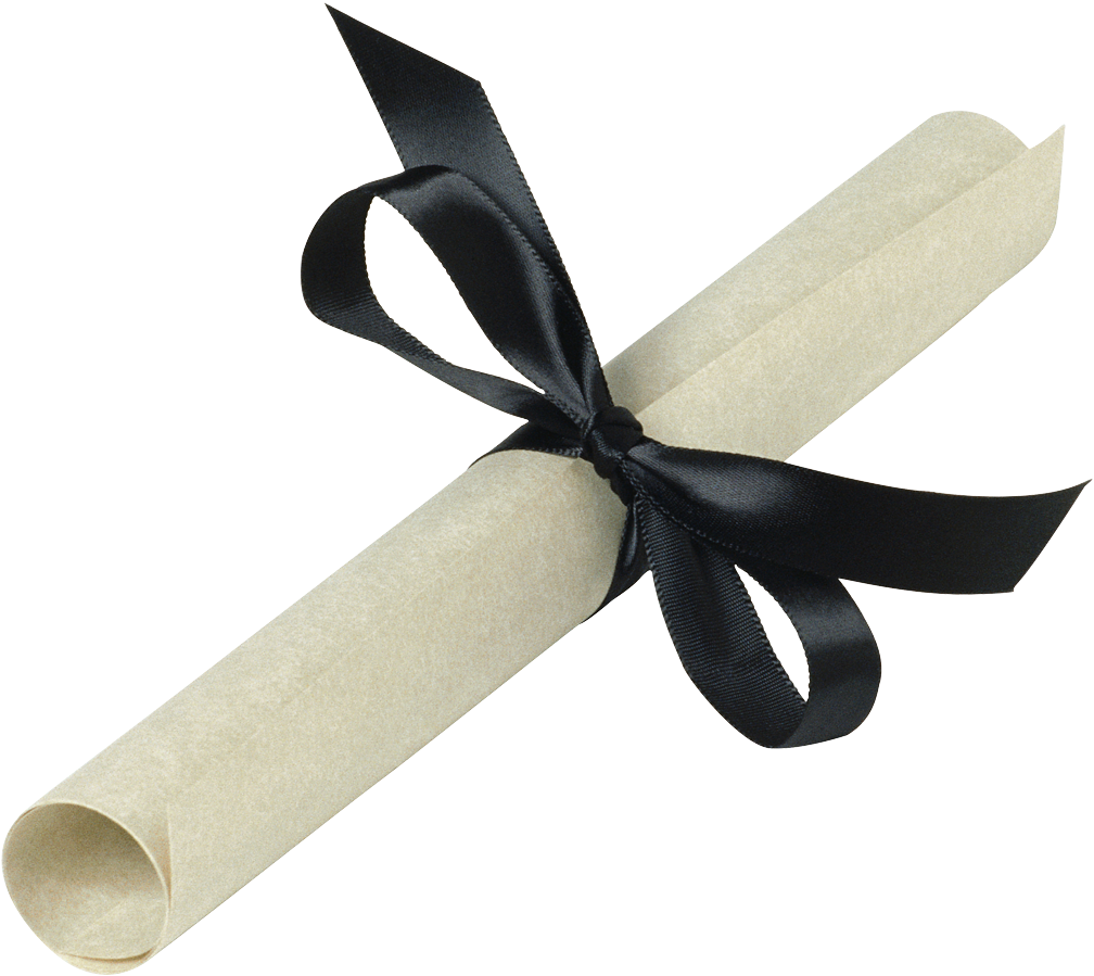 Diploma Certificate Scrollwith Black Ribbon