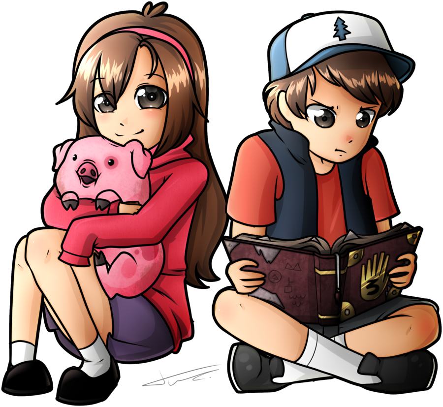 Dipper And Mabel By Tvzrandomness D8edmvj - Gravity Falls Dipper Y Mabel Anime, HD Png Download PNG with transparent background