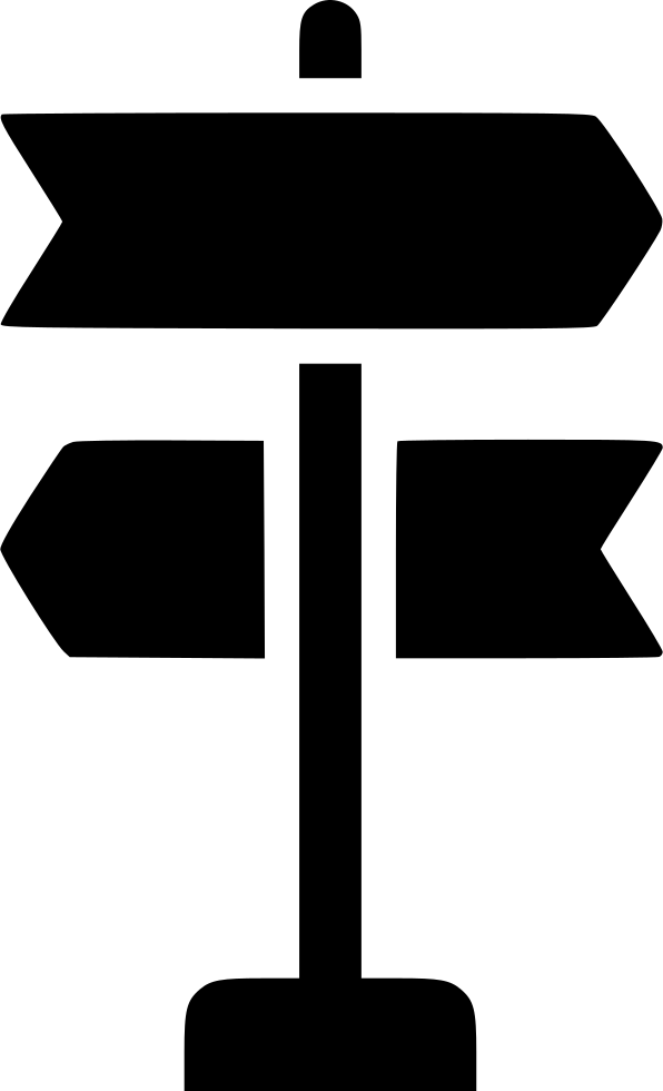 Directional Signpost Silhouette PNG with transparent background