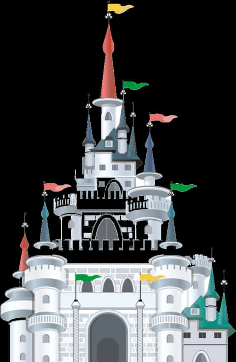 Disney Castle Illustration PNG with transparent background