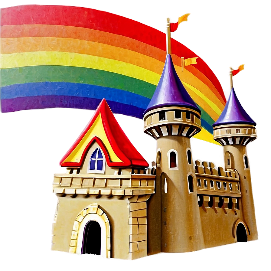 Disney Castle With Rainbow Png 05242024