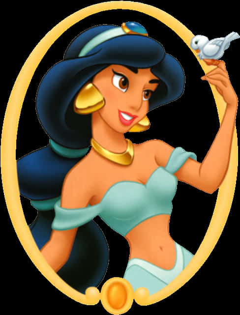 Disney Princesswith Bird PNG with transparent background