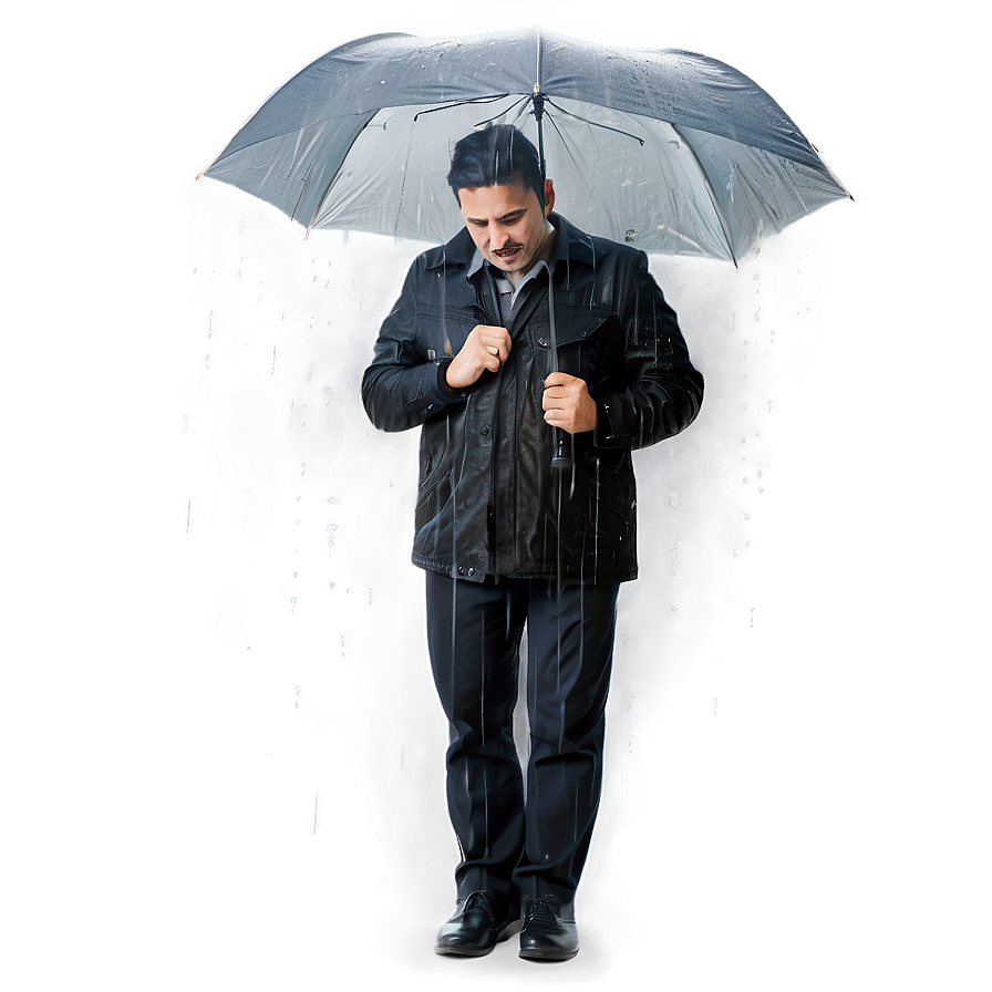 Distraught Man in Rain PNG 06122024 PNG with transparent background