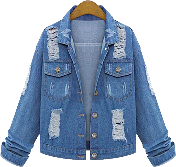 Distressed Denim Jacket PNG with transparent background