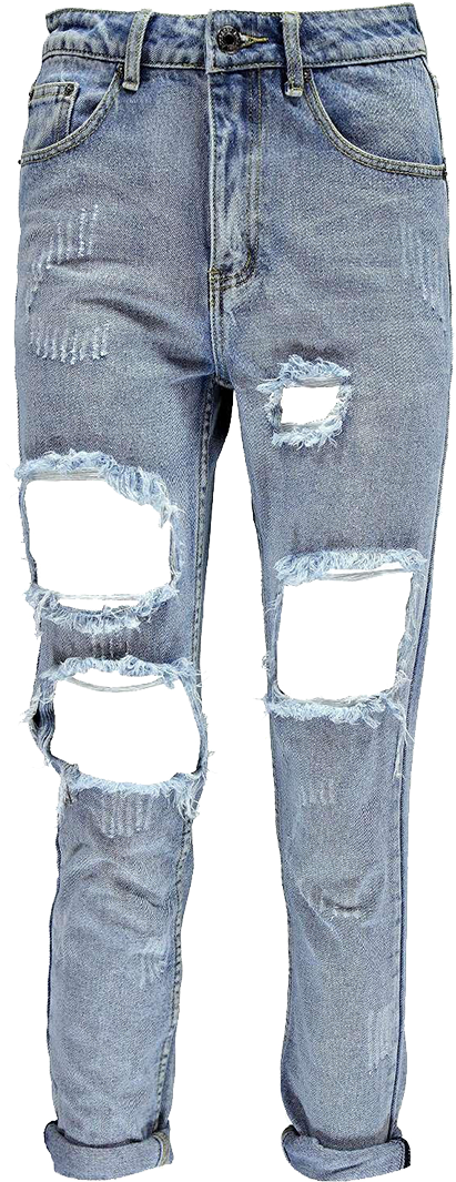Distressed Denim Jeans PNG image with a transparent background, free high-resolution download