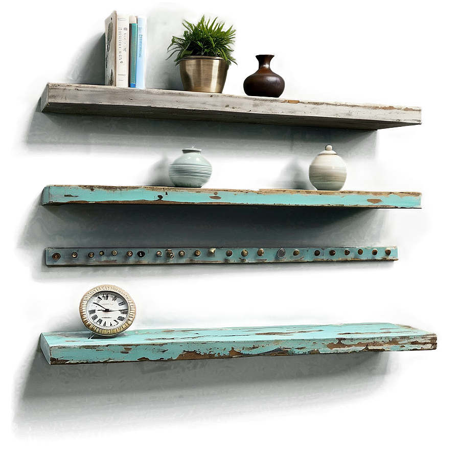 Distressed Floating Shelves Png Rjr