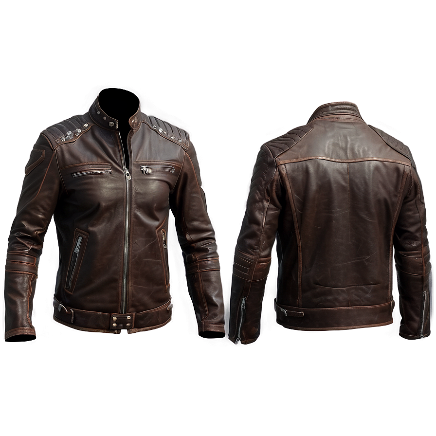 Distressed Leather Jacket Png 06122024