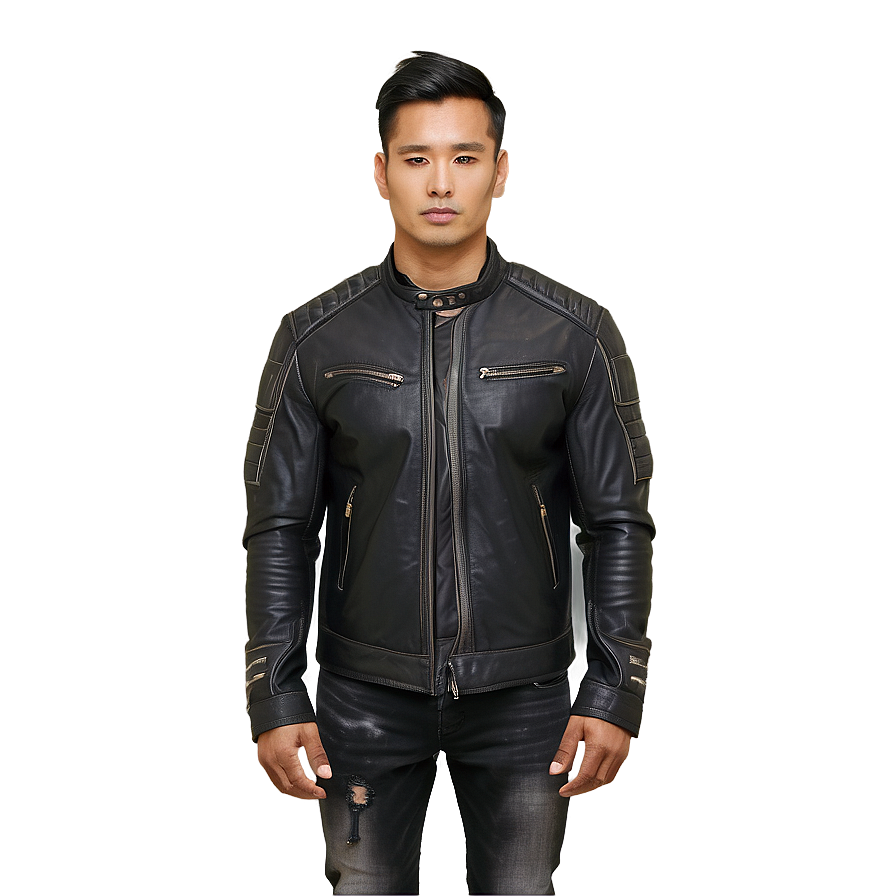 Distressed Leather Jacket Png Gno87