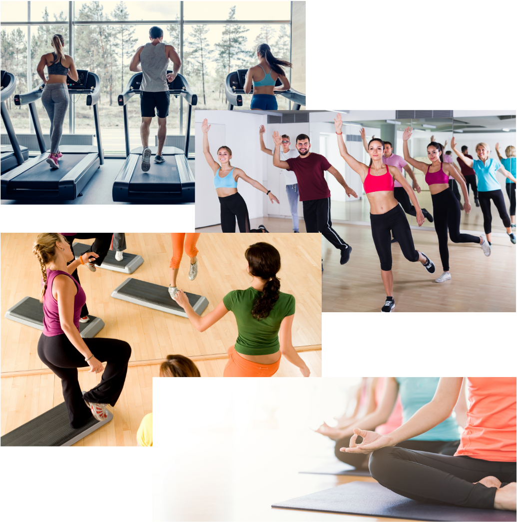 Diverse Aerobic Exercises Collage