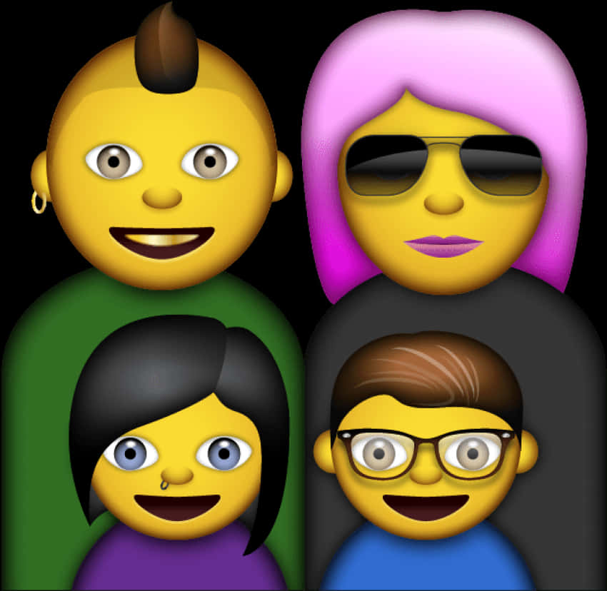 Diverse_ Emoji_ Faces_ Collection PNG with transparent background