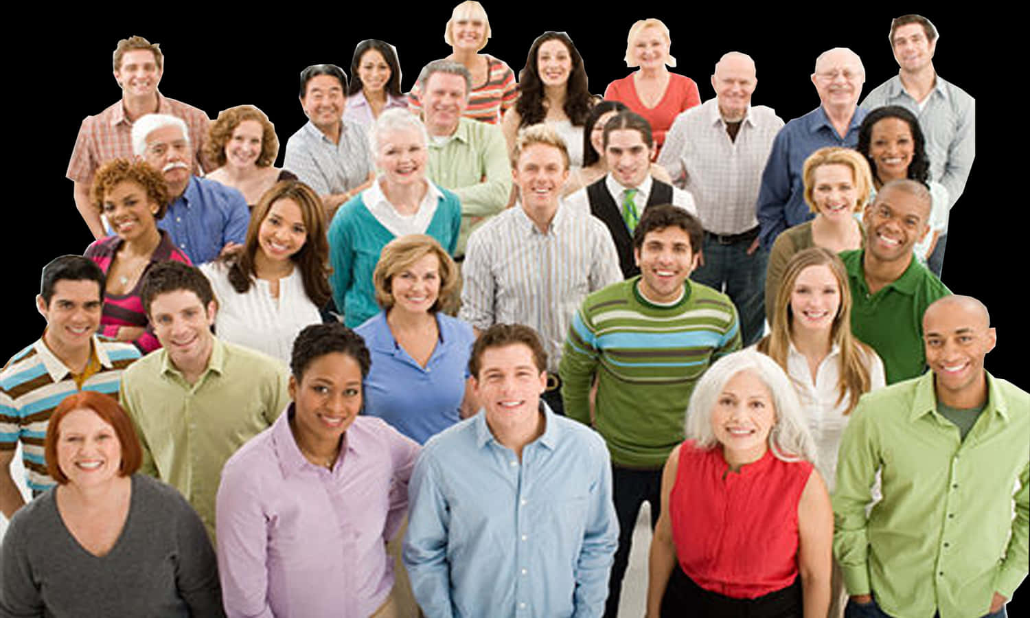 Diverse Groupof People Smiling PNG with transparent background