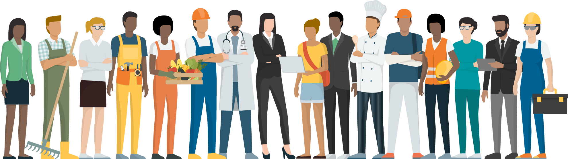 Illustration Of Diverse People Wearing Different Career - Career Exploration Planning Track, HD Png Download PNG with transparent background