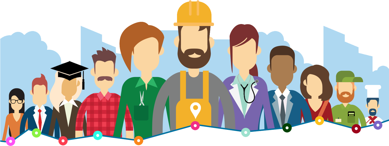 Diverse Professions Vector PNG with transparent background
