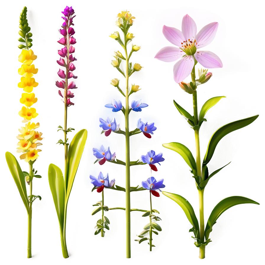 Diverse Wildflowers Collection PNG rqf19 PNG with transparent background