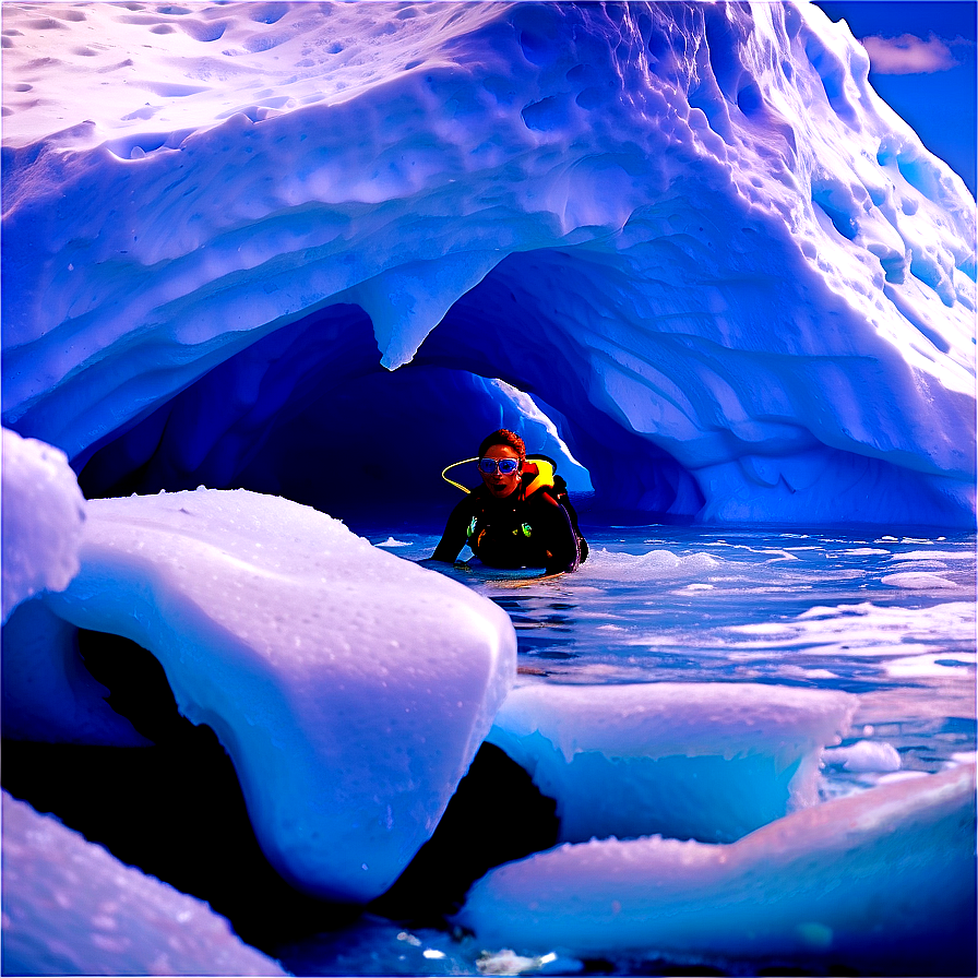 Diving Under Icebergs Png Dcd31