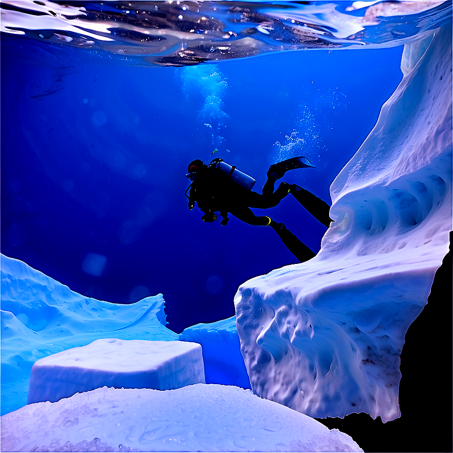 Diving Under Icebergs Png Sny