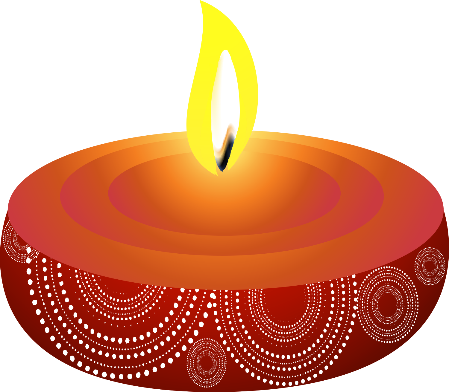 Diwali Festival Clay Lamp Illustration PNG with transparent background
