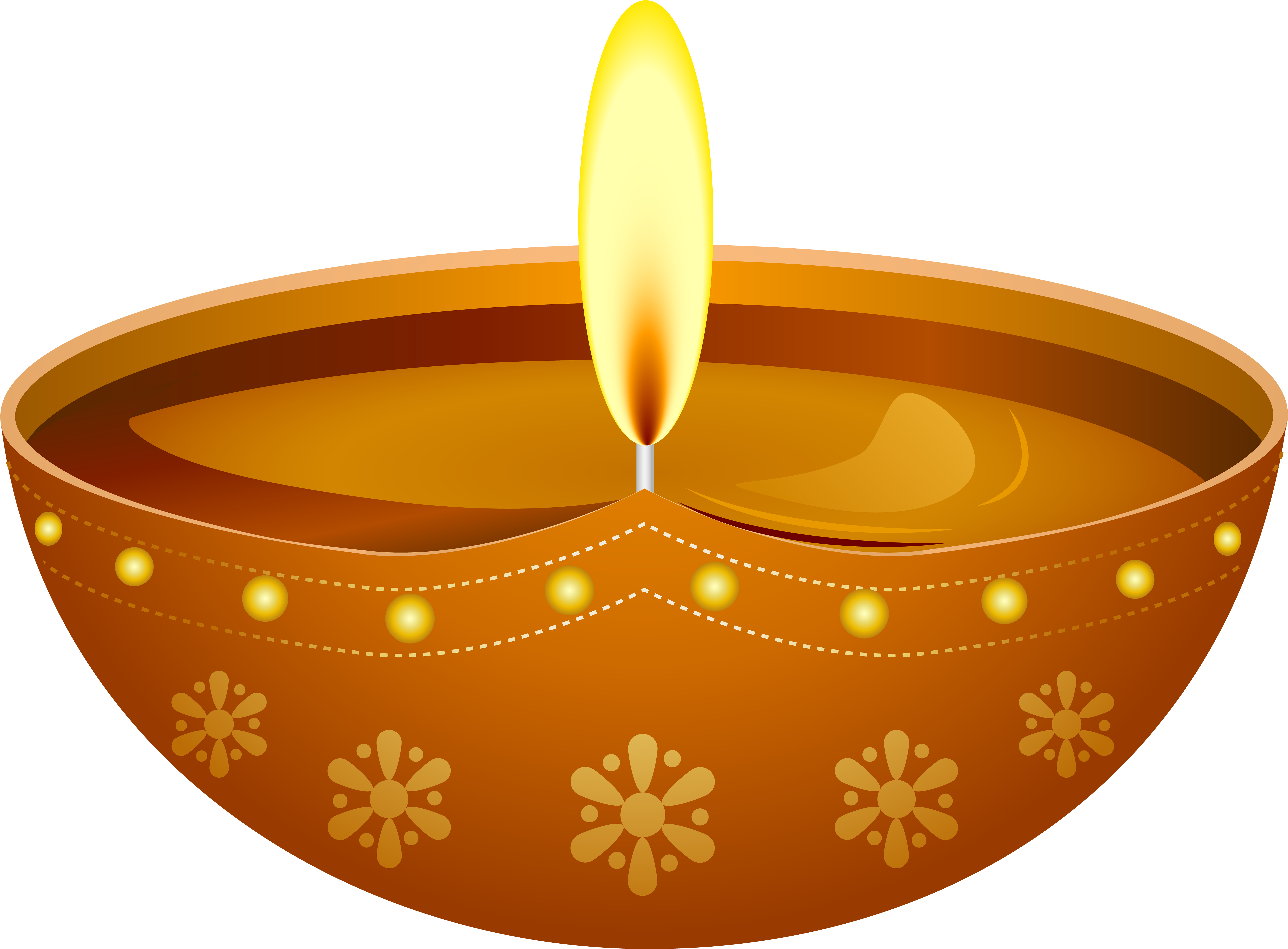 Diwali Festival Clay Lamp Illustration PNG with transparent background