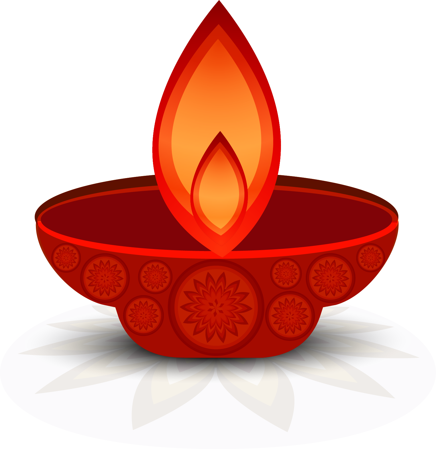 Diwali Festival Clay Lamp Illustration PNG with transparent background