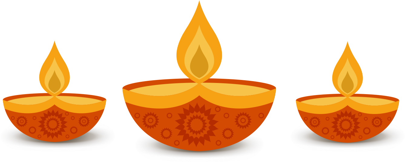 Diwali Festivalof Lights Clay Lamps PNG with transparent background