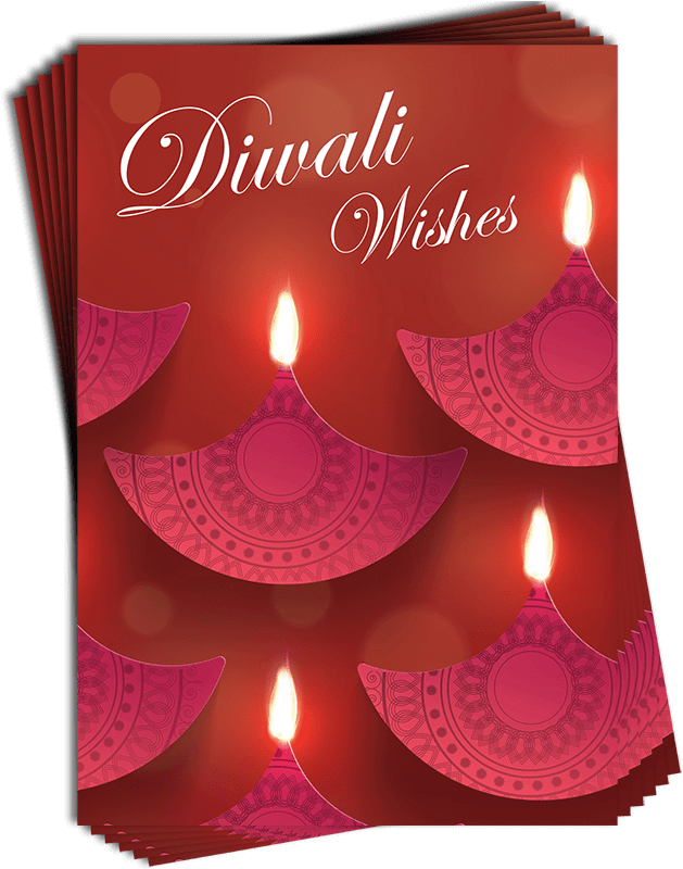 Diwali Wishes Greeting Card PNG with transparent background