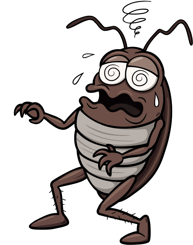 Dizzy Cartoon Cockroach PNG image with a transparent background, free high-resolution download