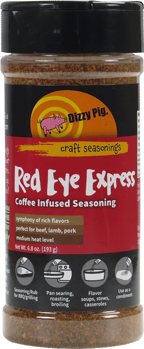 Dizzy Pig Red Eye Express Seasoning Bottle PNG image with a transparent background, free high-resolution download
