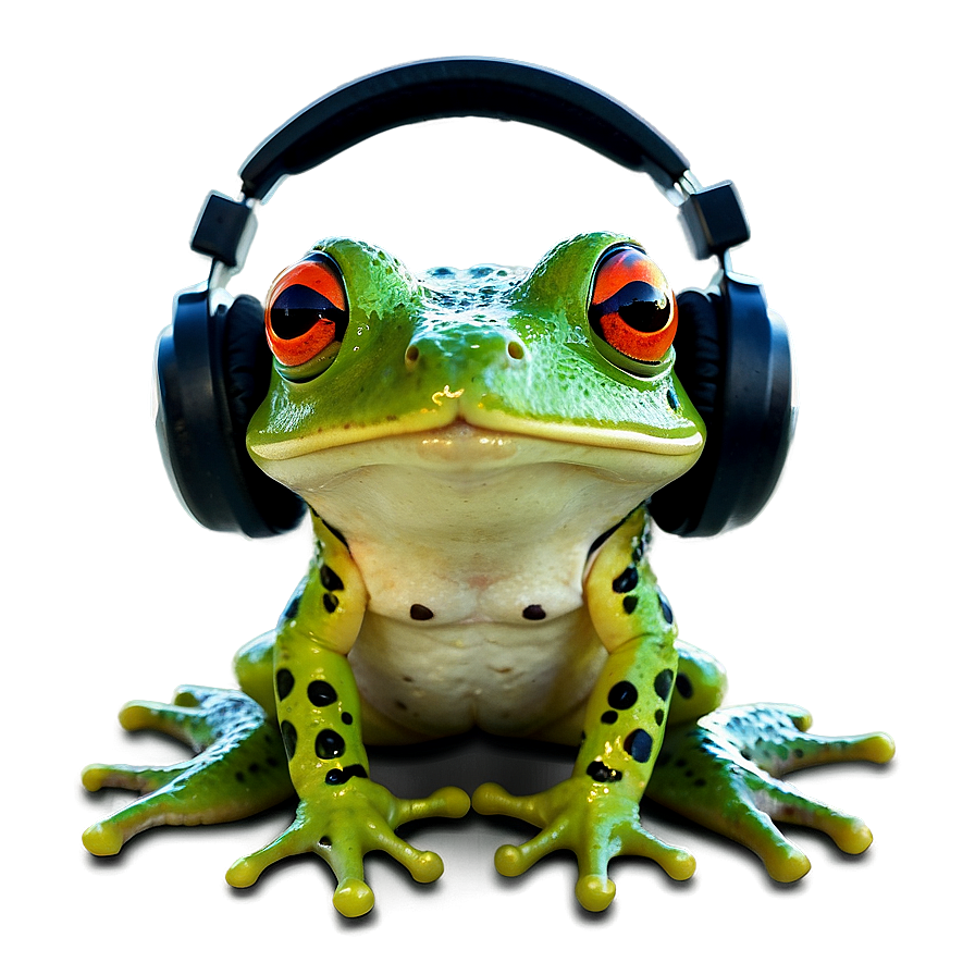 Dj Frog With Headphones Png 05032024