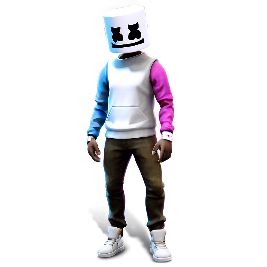 DJ Marshmello Fortnite Character PNG 06252024 PNG image with a transparent background, free high-resolution download