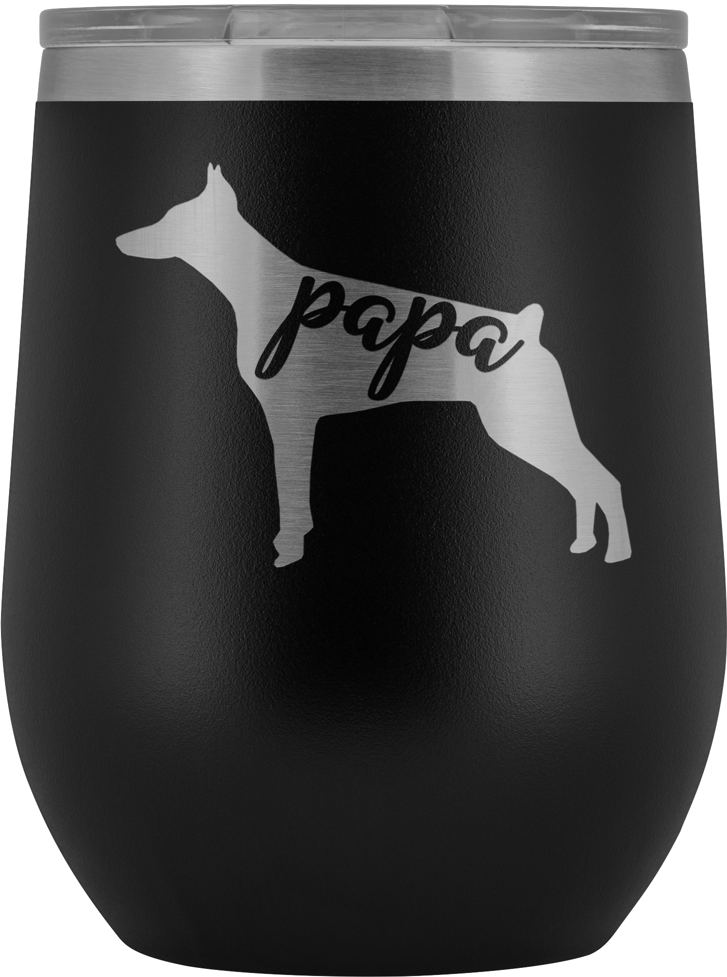 Doberman Papa Engraved Tumbler