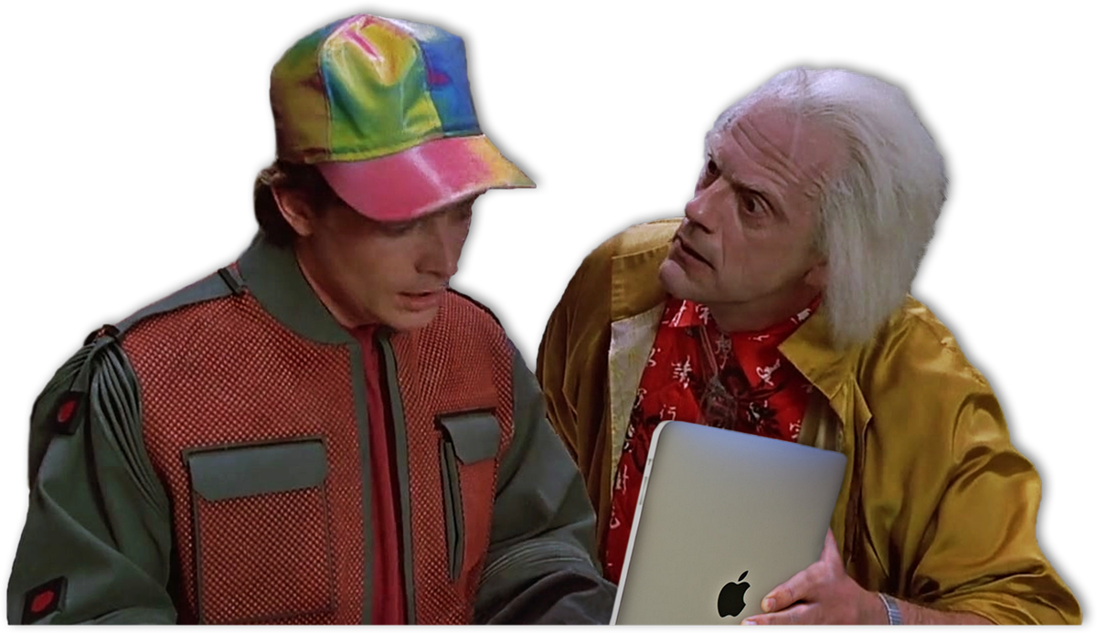 Doc Brown And Marty Mcfly Reading An Ipad - Back To The Future Transparent, HD Png Download PNG with transparent background