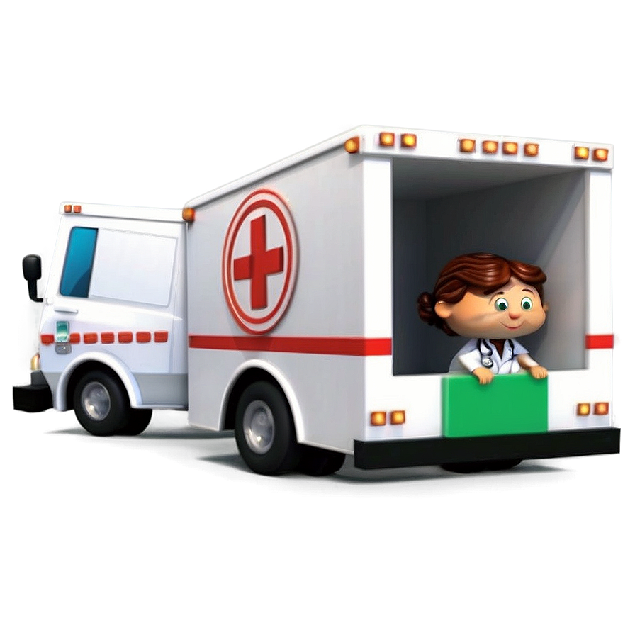 Doctor Cartoon With Ambulance Png Qkm