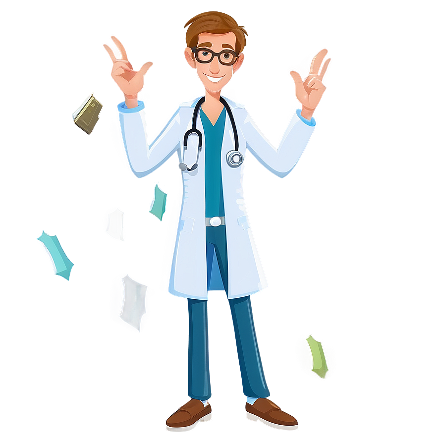 Doctor Cartoon With Glasses Png 06212024